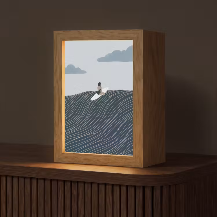 Gepersonaliseerde lightbox - Persoon - Surfen - Oceaan - Natuur - Modern — 1