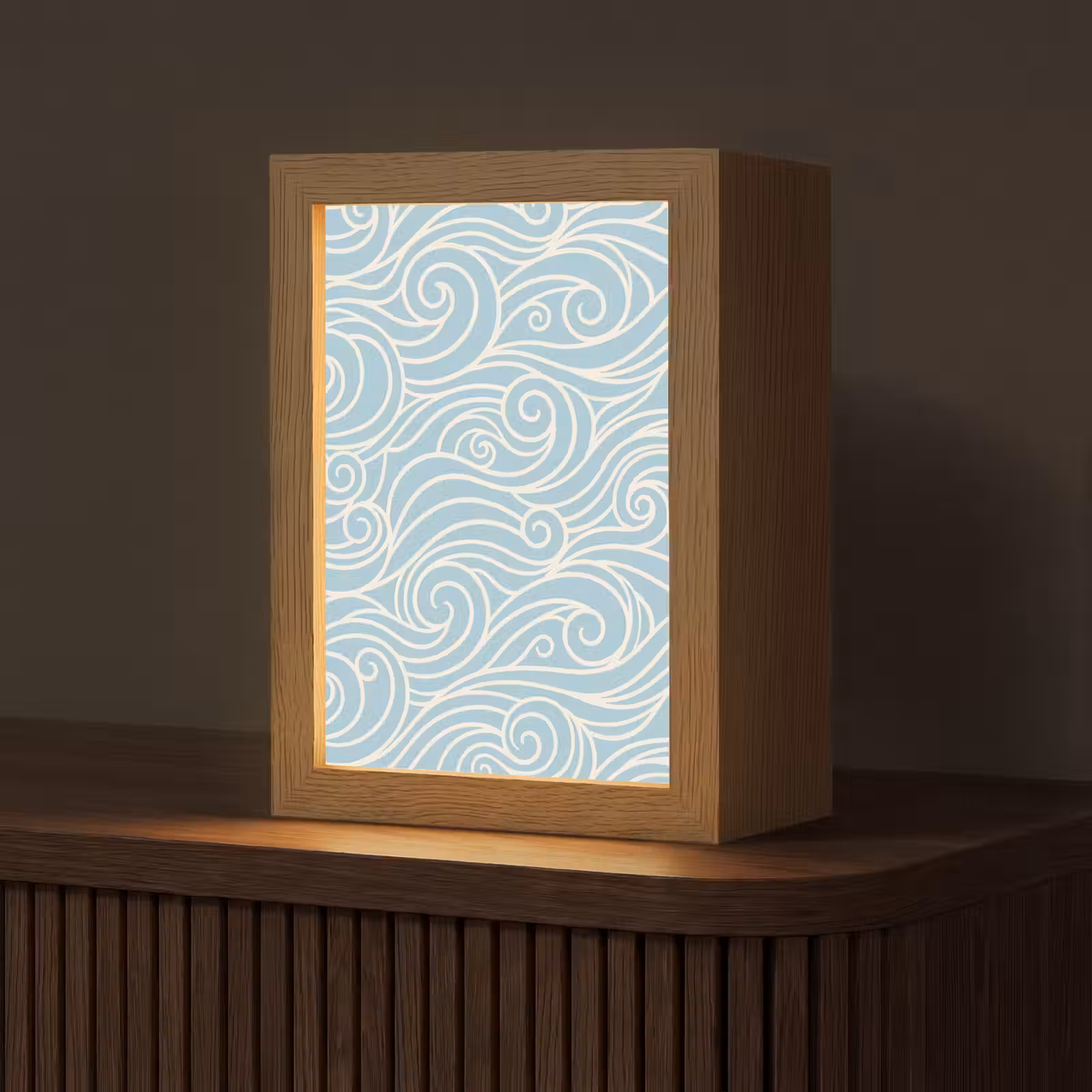 Gepersonaliseerde lightbox - Golf - Abstract - Natuur - Modern - Blauw — 1