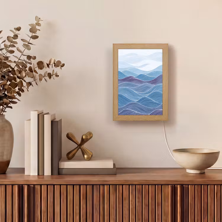 Gepersonaliseerde lightbox - Abstract - Golven - Patroon - Blauw - Modern — 4