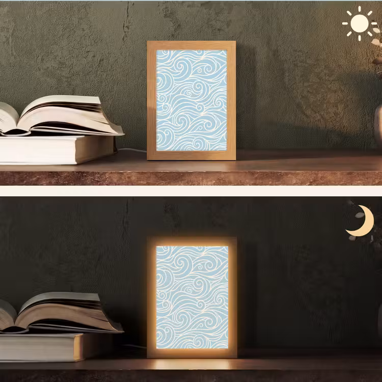 Gepersonaliseerde lightbox - Golf - Abstract - Natuur - Modern - Blauw — 5
