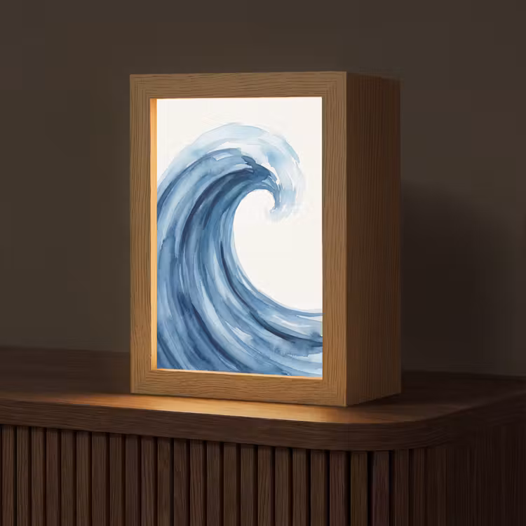 Gepersonaliseerde lightbox - Water - Beweging - Natuur - Modern - Blauw — 1