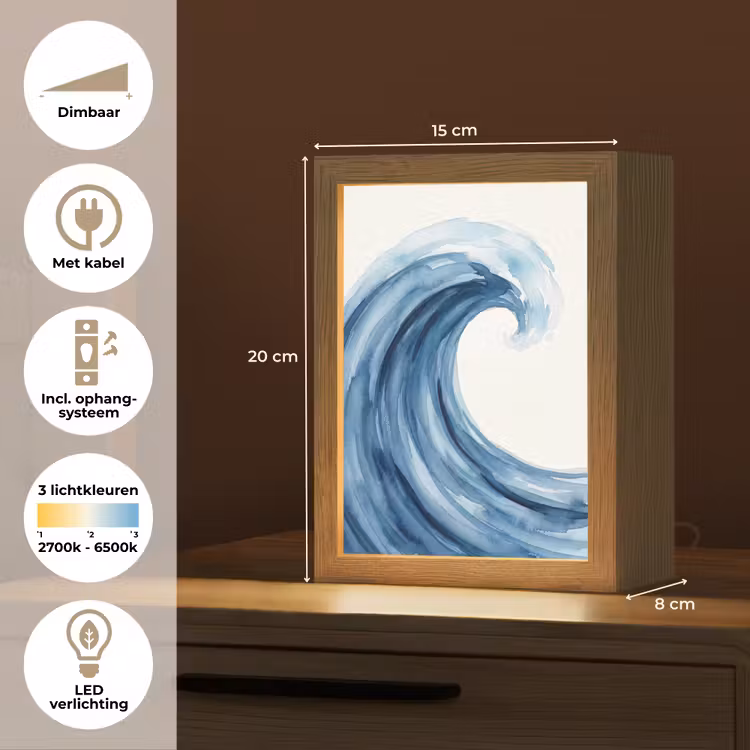 Gepersonaliseerde lightbox - Water - Beweging - Natuur - Modern - Blauw — 7