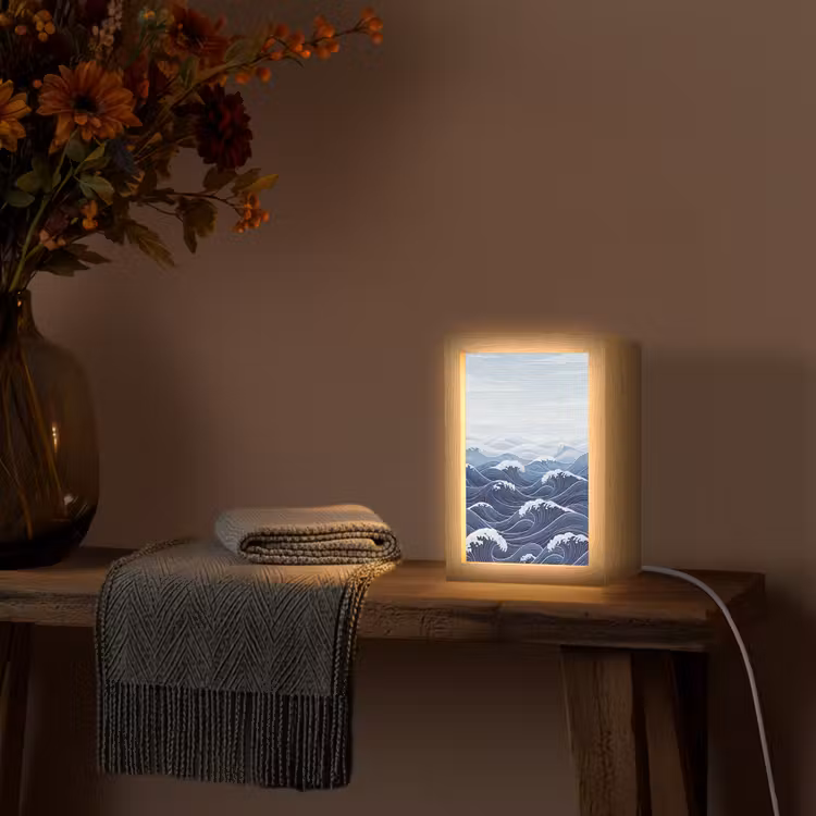 Gepersonaliseerde lightbox - Water - Mozaïek - Landschap - Modern - Blauw — 3