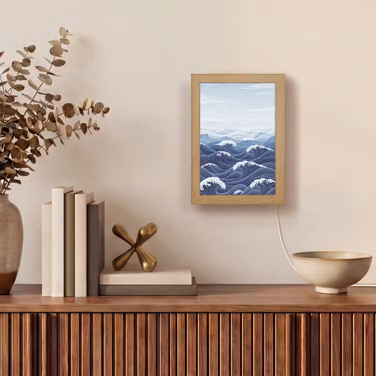 Gepersonaliseerde lightbox - Water - Mozaïek - Landschap - Modern - Blauw — 4