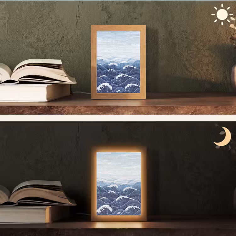 Gepersonaliseerde lightbox - Water - Mozaïek - Landschap - Modern - Blauw — 5
