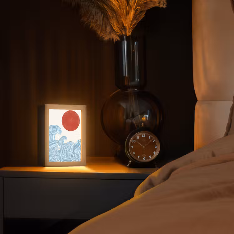 Gepersonaliseerde lightbox - Zon - Golven - Oceaan - Abstract - Rood — 2