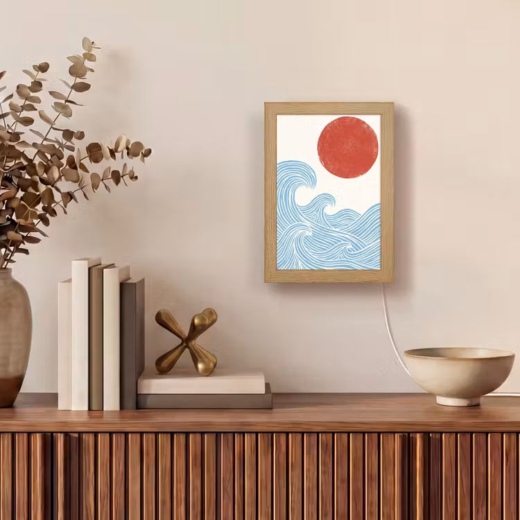 Gepersonaliseerde lightbox - Zon - Golven - Oceaan - Abstract - Rood — 4