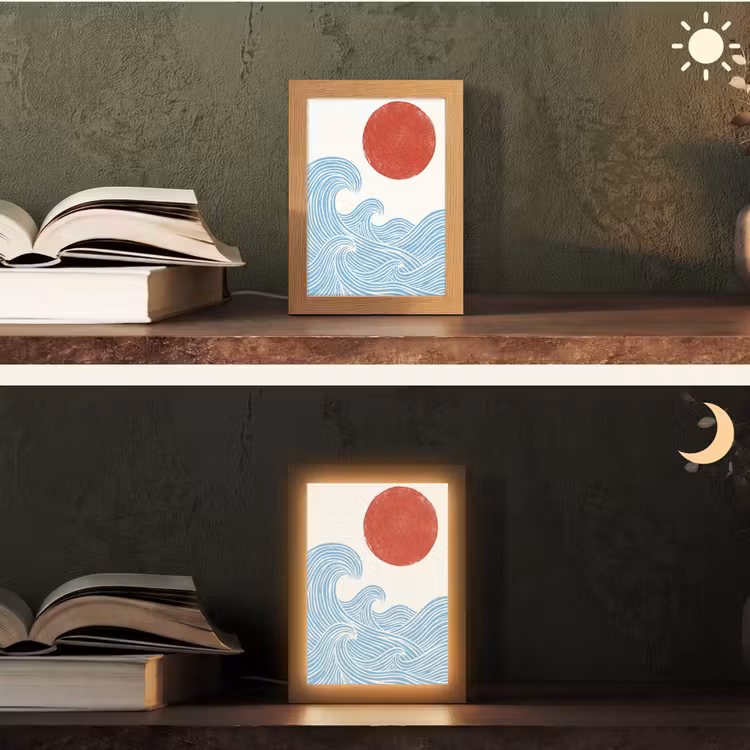Gepersonaliseerde lightbox - Zon - Golven - Oceaan - Abstract - Rood — 5