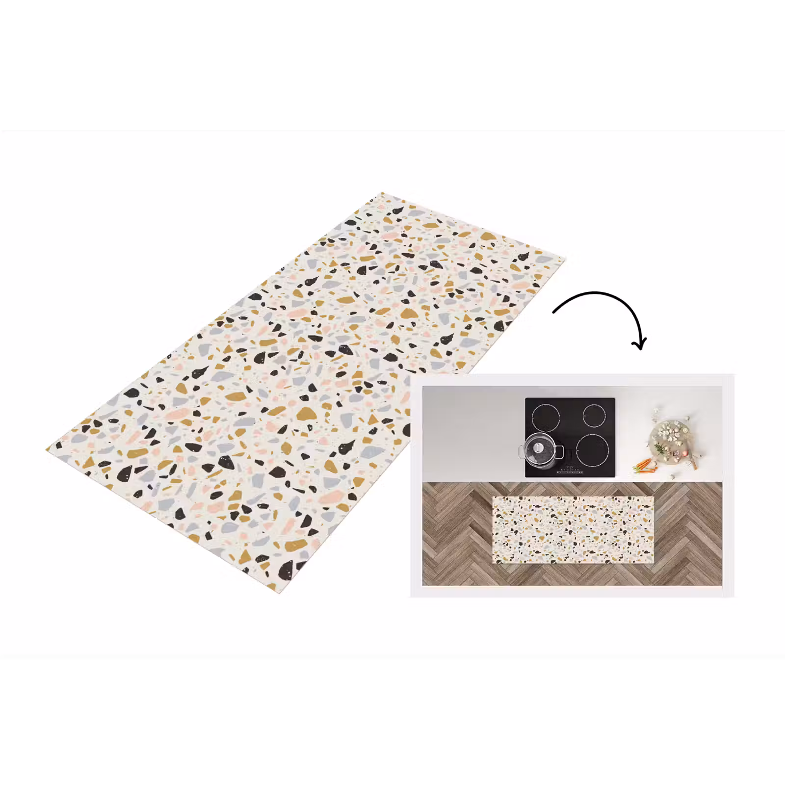 Keukenloper - Terrazzo - Patroon - Neutraal - Zacht - Multi — 1