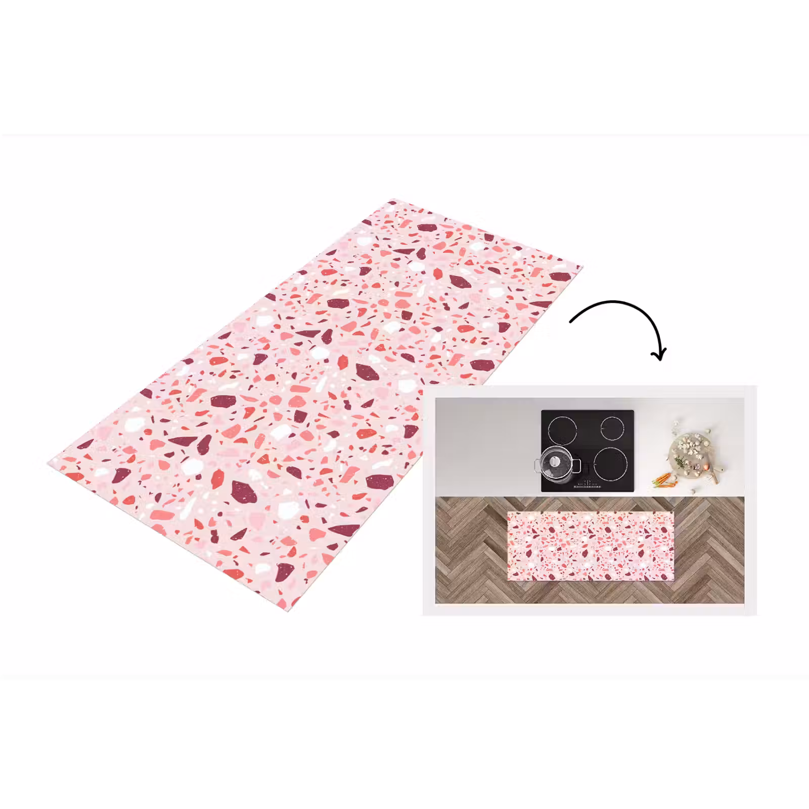 Keukenloper - Terrazzo - Patroon - Roze — 1