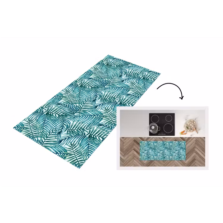 Keukenloper - Palmbladeren - Sierlijk - Blauw - Groen — 1