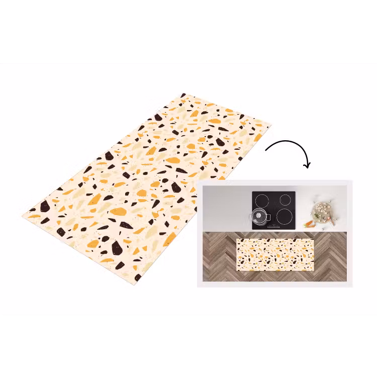 Keukenloper - Terrazzo - Patroon - Geel - — 1