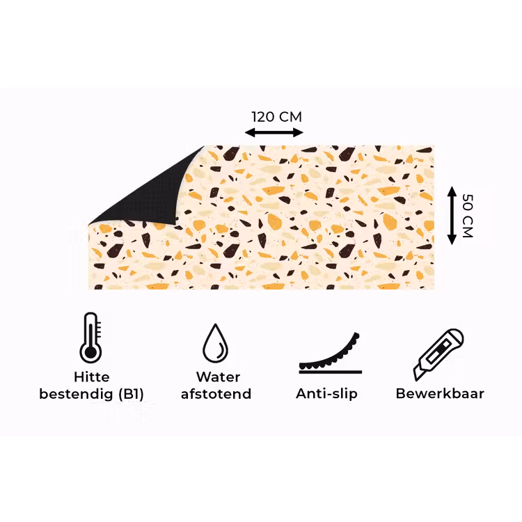 Keukenloper - Terrazzo - Patroon - Geel - — 5