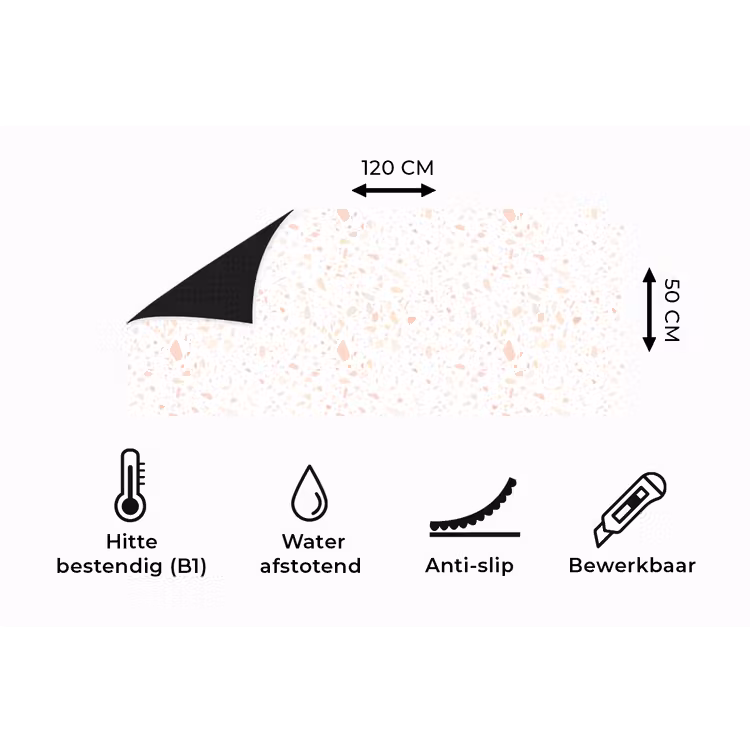 Keukenloper - Terrazzo - Patroon - Wit - Perzik — 5