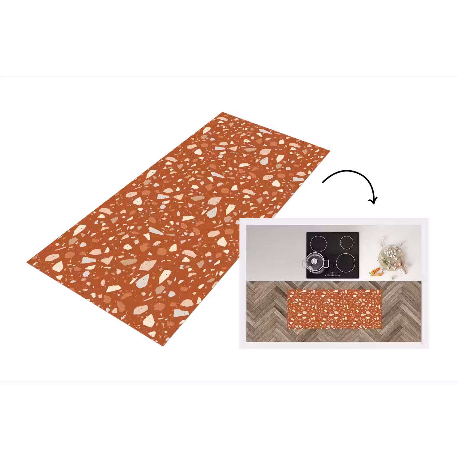 Keukenloper - Terrazzo - Patroon - Klei — 1