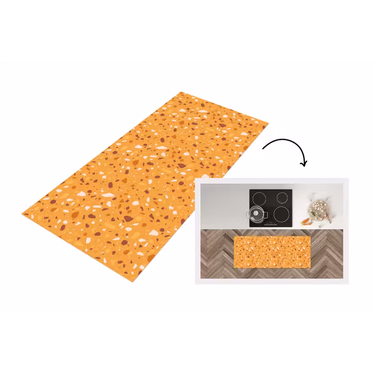 Keukenloper - Terrazzo - Patroon - Okergeel — 1