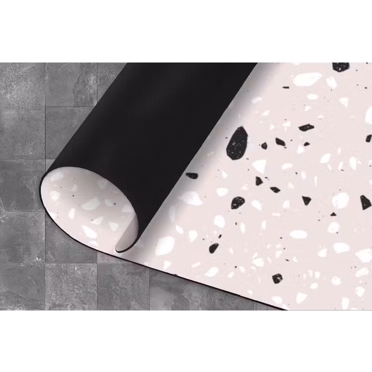 Keukenloper - Terrazzo - Patroon - Zacht - Zwart - Wit — 4