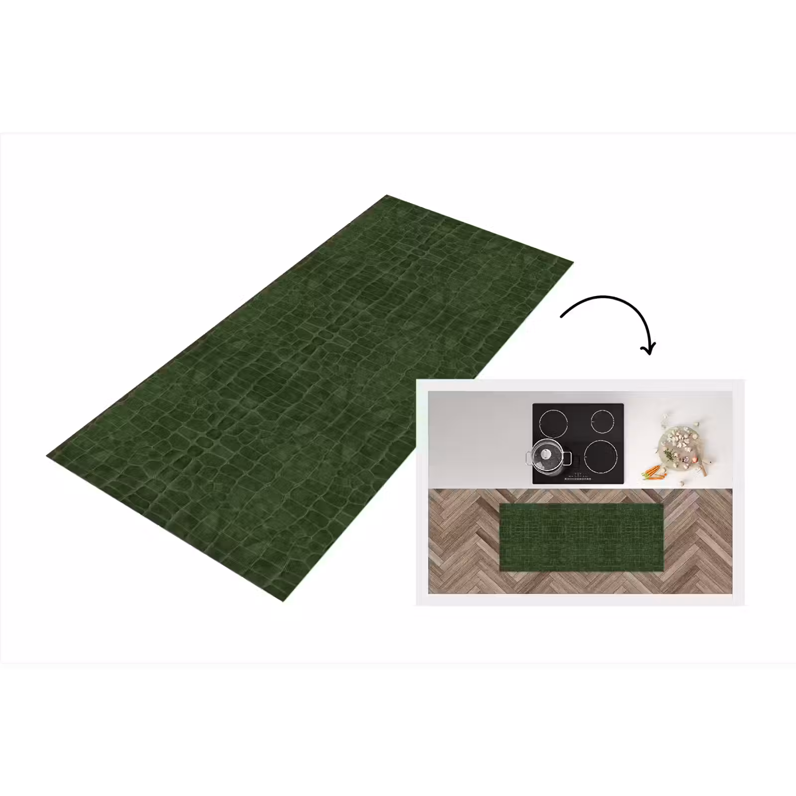 Keukenloper - Krokodil - Leer - Groen — 1