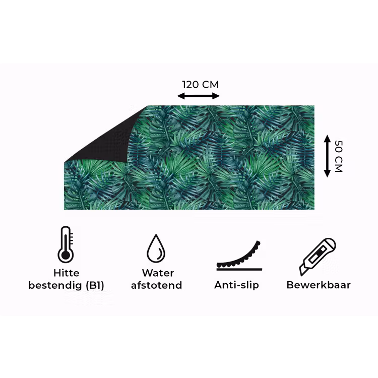 Keukenloper - Blauw - Palmbladeren - Afsnijding — 5