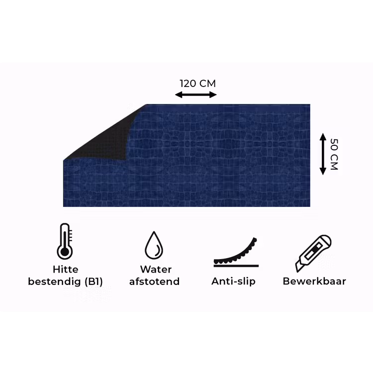 Keukenloper - Krokodil - Leer - Blauw — 5