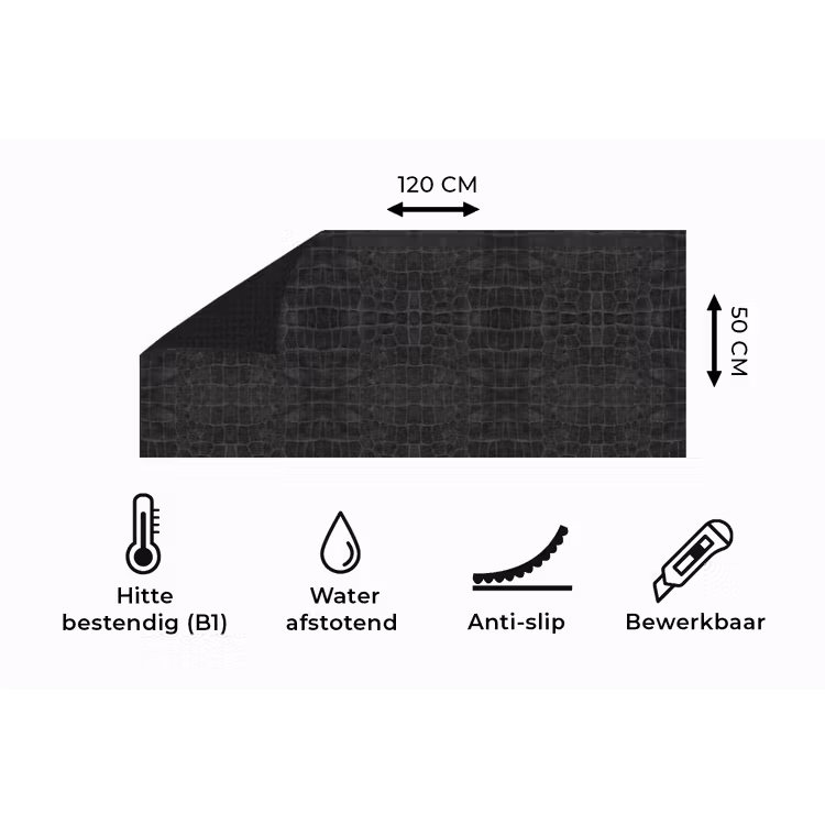 Keukenloper - Krokodil - Leer - Zwart — 5