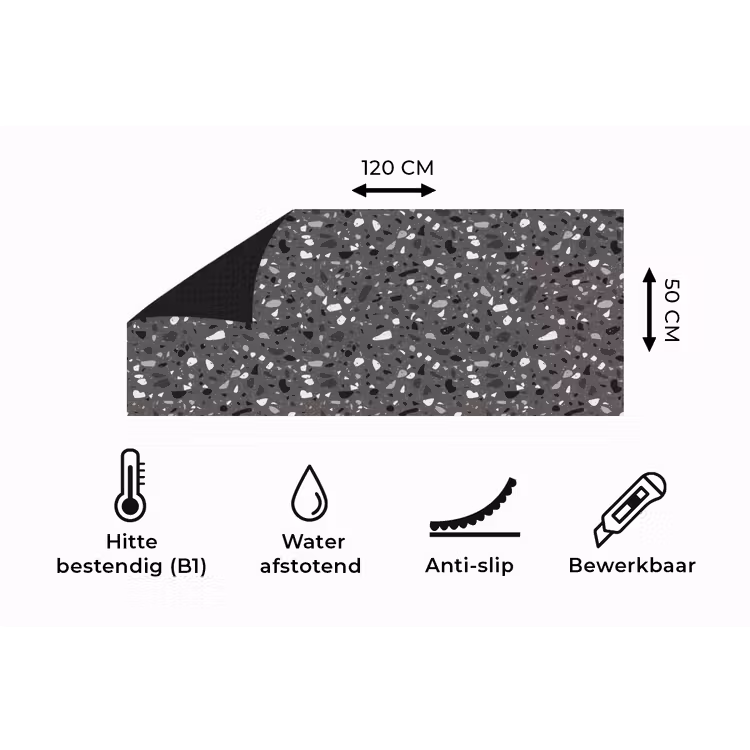 Keukenloper - Terrazzo - Patroon - Grijs — 5