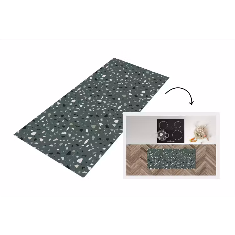 Keukenloper - Terrazzo - Patroon - Kleurrijk - Groen — 1