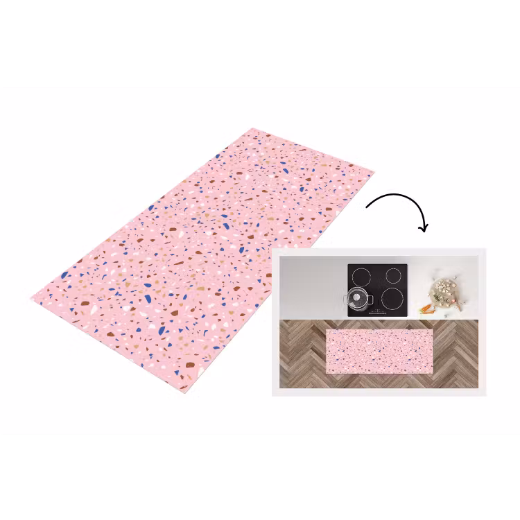 Keukenloper - Terrazzo - Patroon - Kleurrijk - Roze — 1