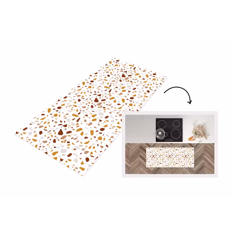 Keukenloper - Terrazzo - Patroon - Wit - Urban — 1