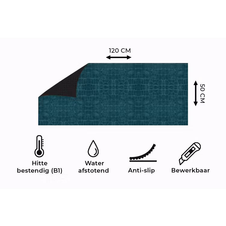 Keukenloper - Krokodil - Leer - Petrol - Blauw — 5