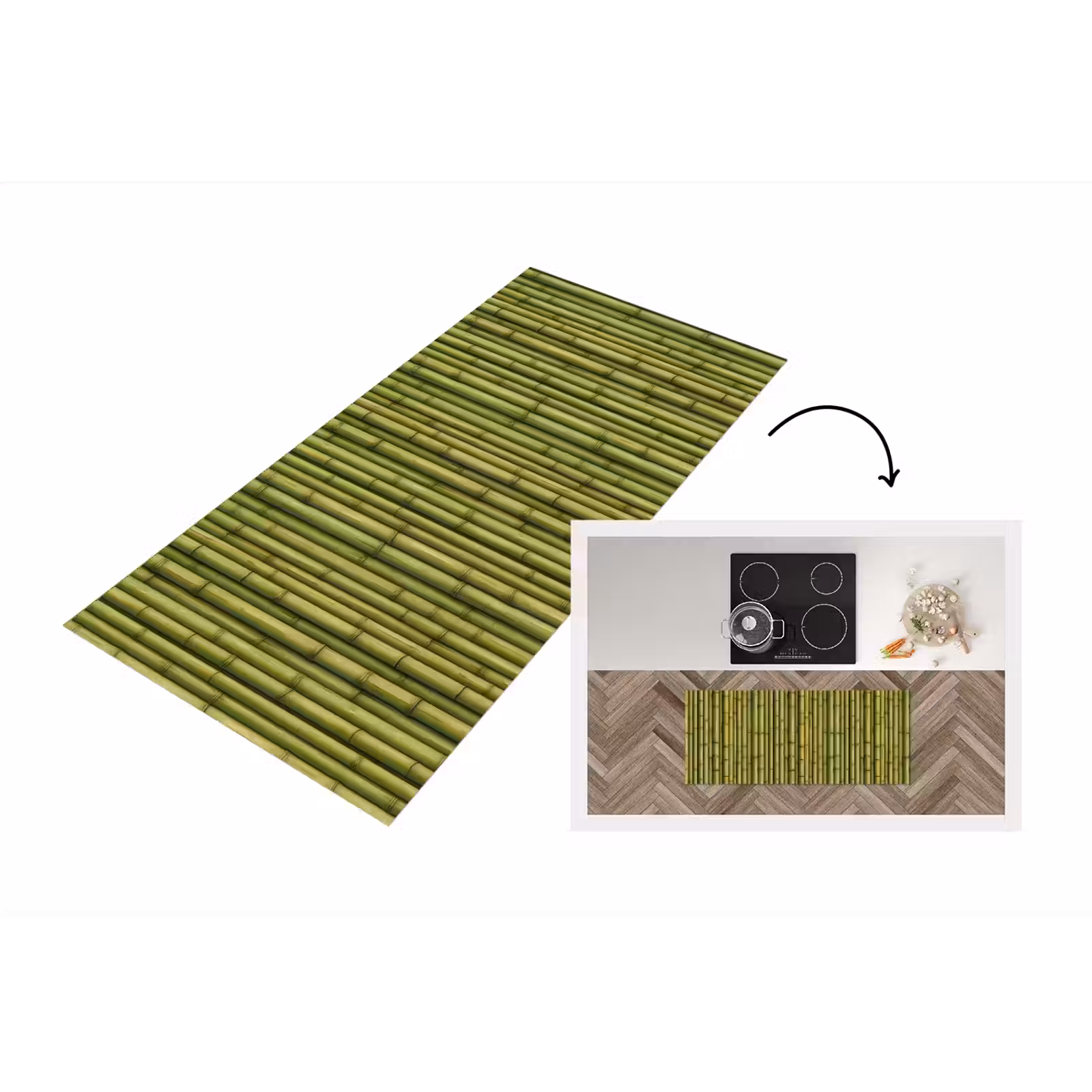 Keukenloper - Groen - Bamboe - Verticaal — 1