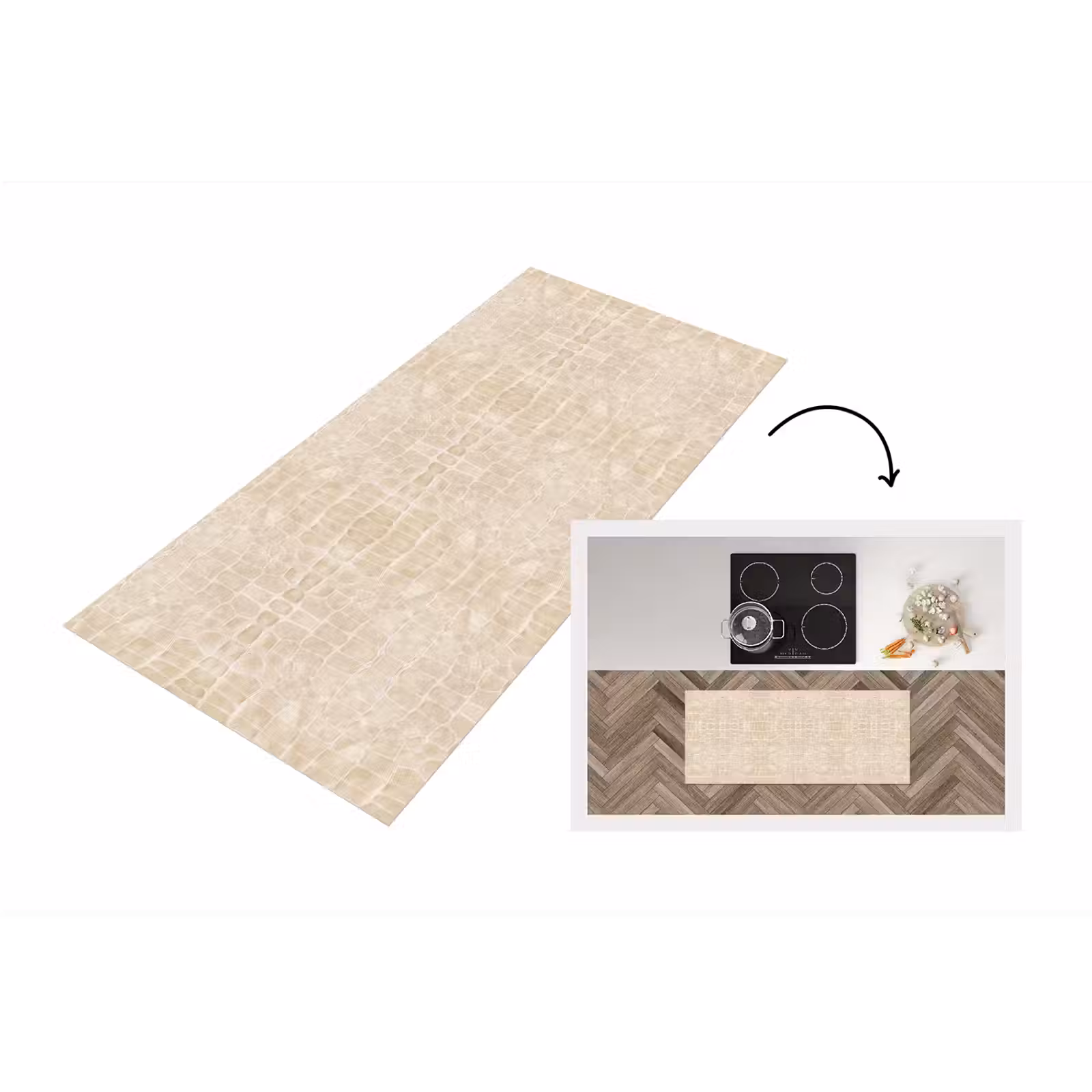 Keukenloper - Krokodil - Leer - Beige — 1