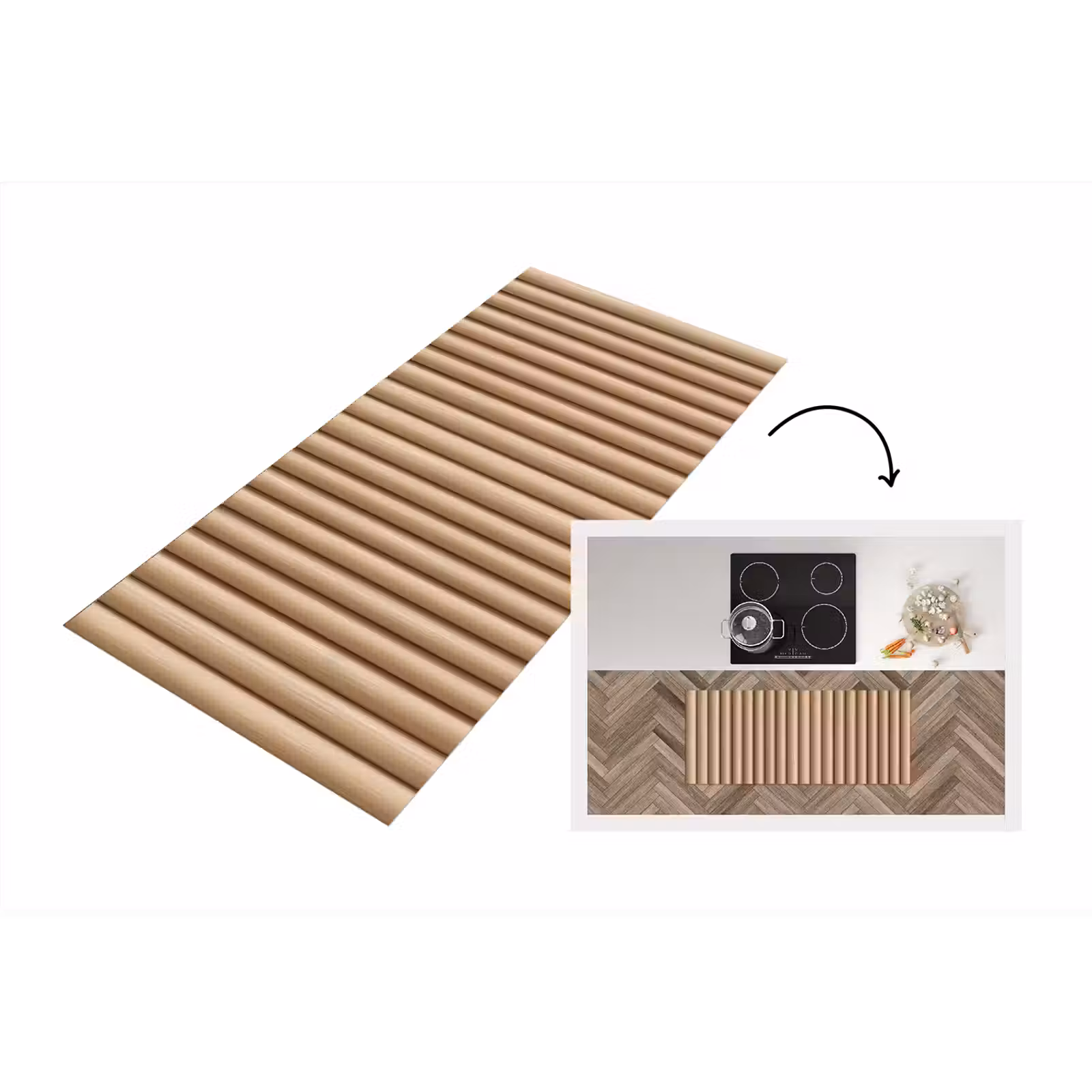 Keukenloper - Licht - Bamboe - Verticaal — 1