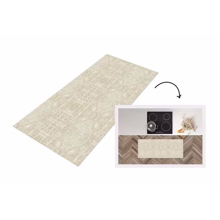 Keukenloper - Krokodil - Leer - Zand - Beige — 1