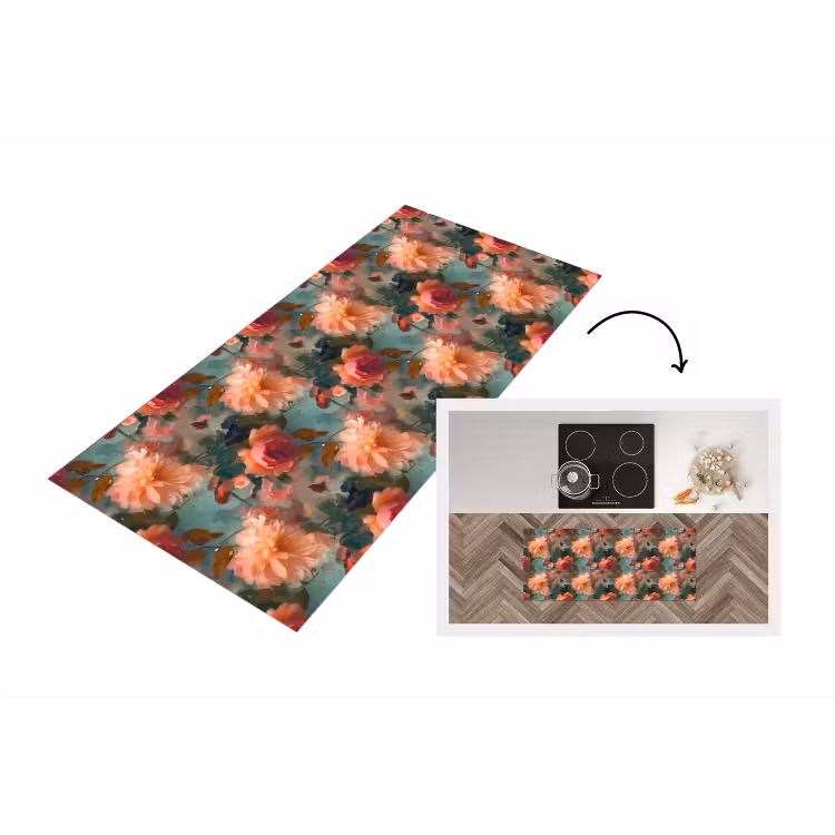 Keukenloper - Roze - Patroon - Bloemen — 1