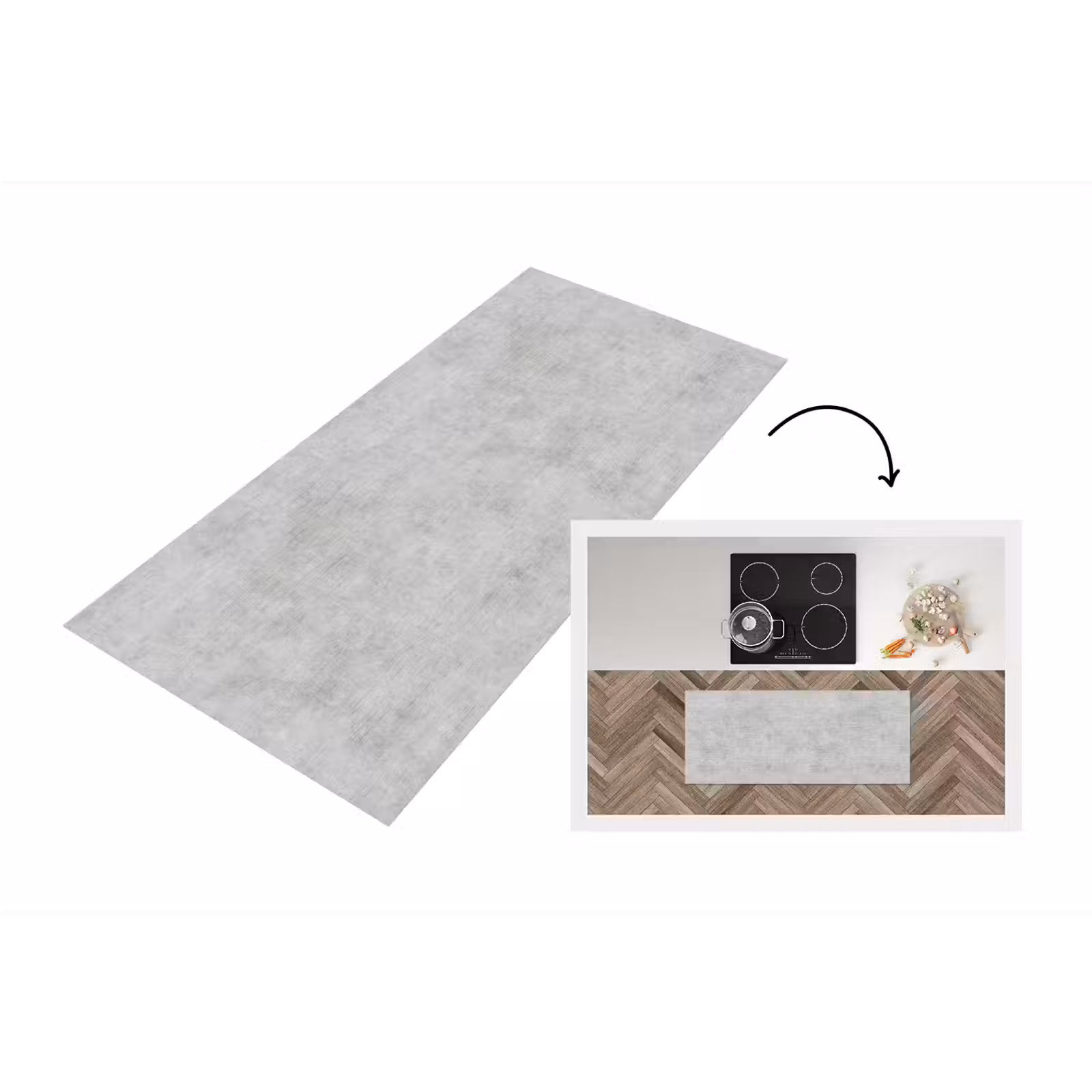 Keukenloper - Beton - Grijs - Industrieel - Patroon — 1
