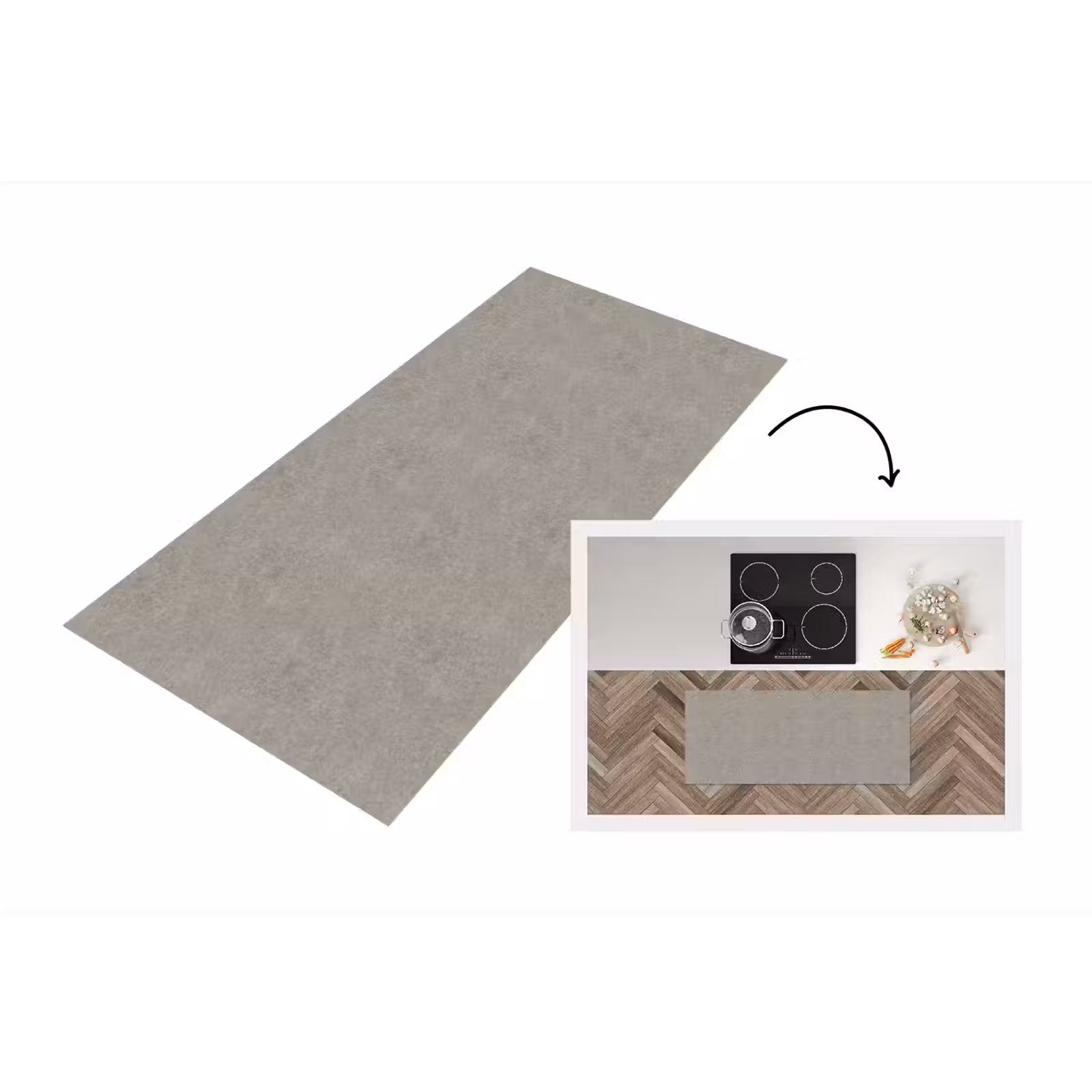 Keukenloper - Beton - Grijs - Patronen - Industrieel — 1