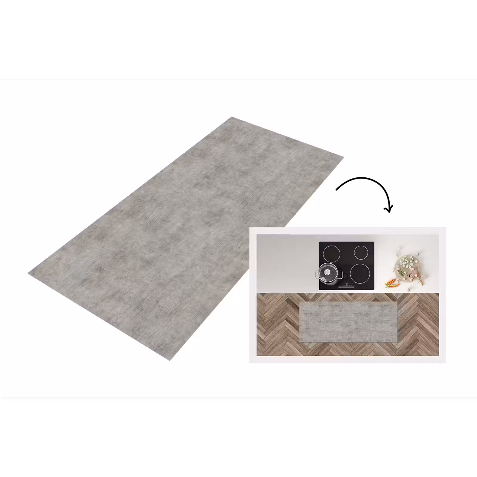 Keukenloper - Beton - Oud - Grijs - Patronen — 1