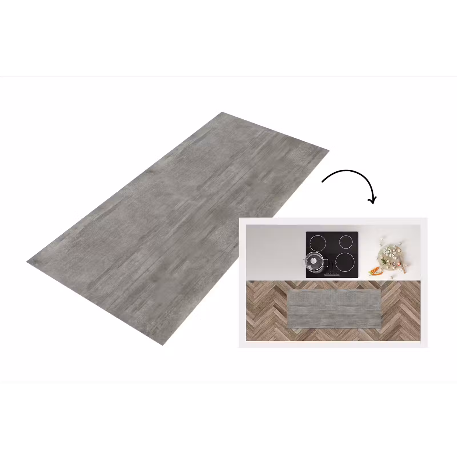 Keukenloper - Patroon - Beton - Grijs — 1