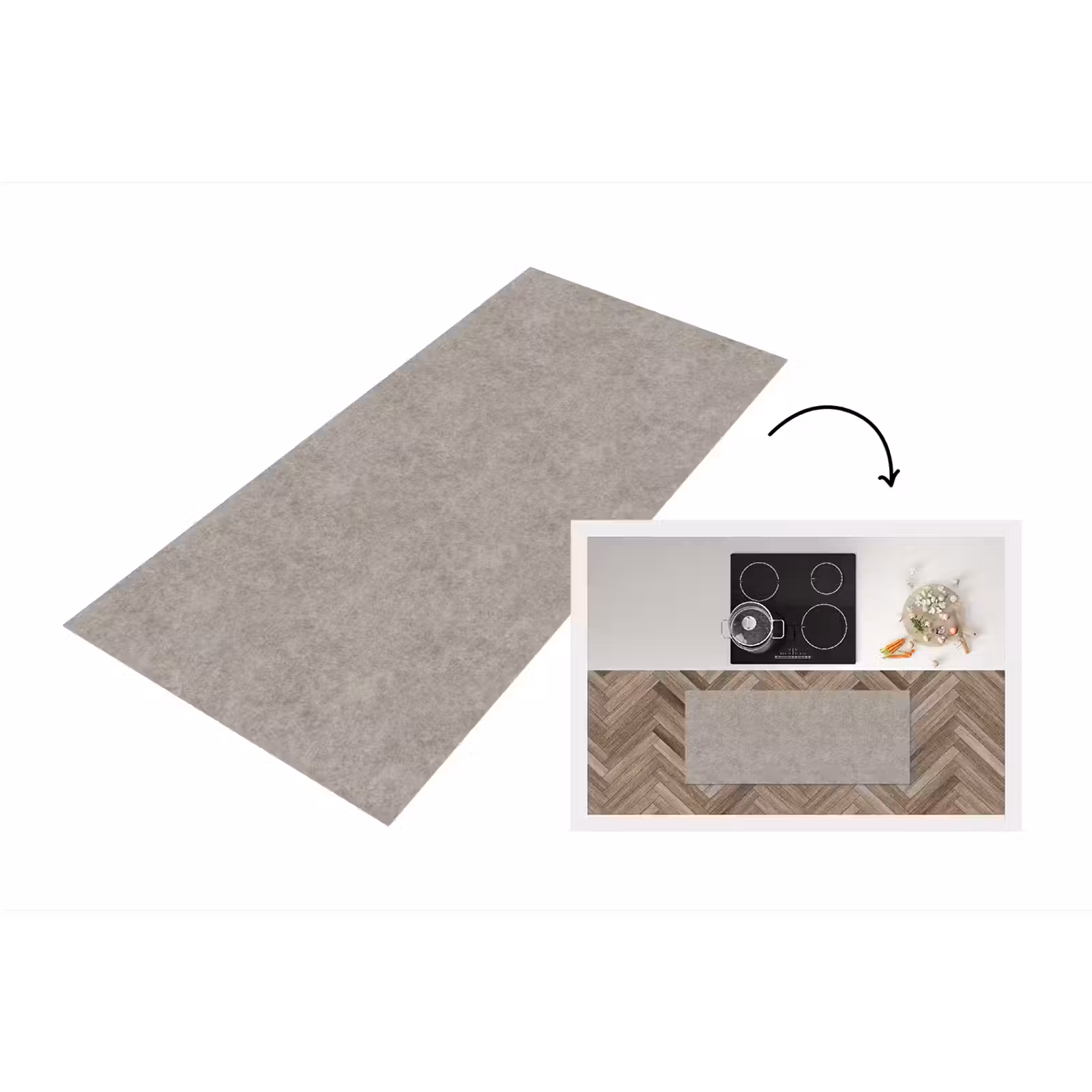 Keukenloper - Patroon - Beton - Grijs — 1