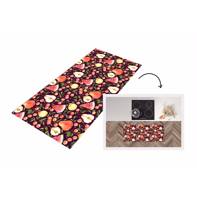 Keukenloper - Donker - Bladeren - Fruit - Patroon — 1