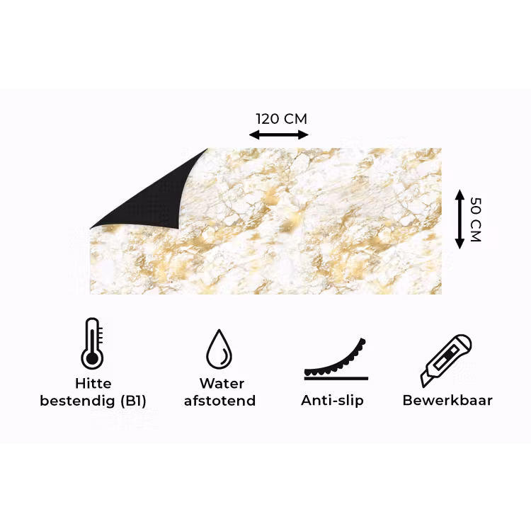 Keukenloper - Marmer - Goud - Structuur — 5
