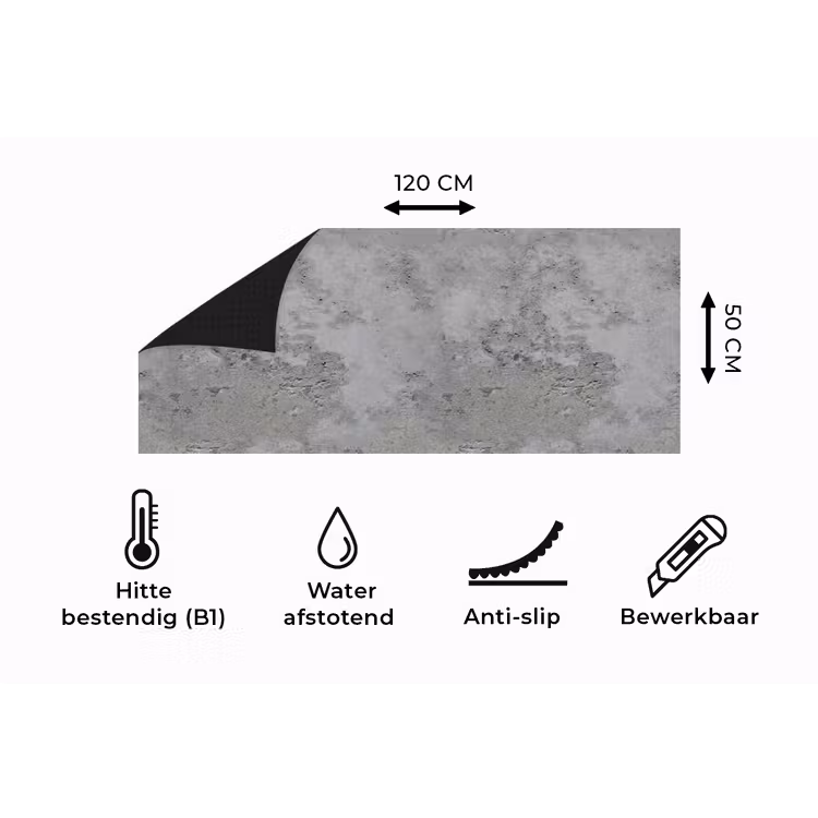 Keukenloper - Patroon - Grijs - Oud - Beton — 5