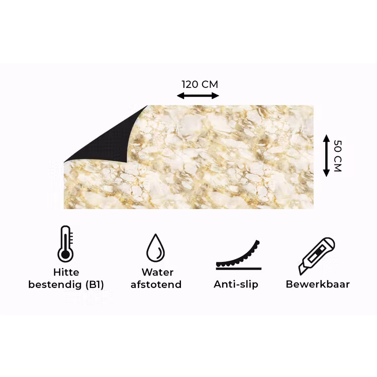 Keukenloper - Warm - Gouden - Marmer - Patroon — 5