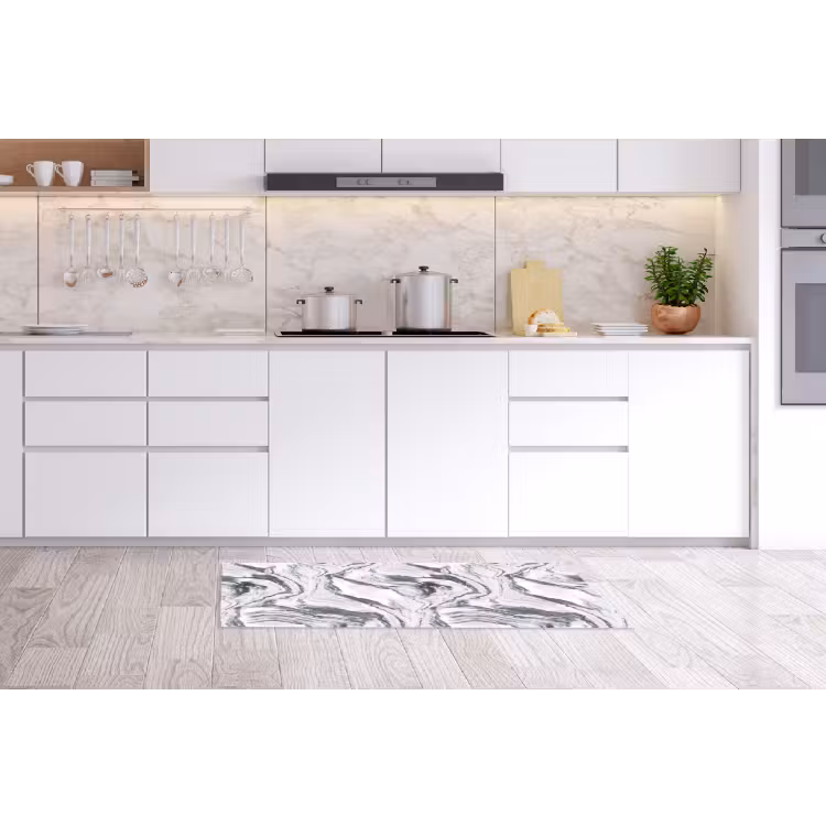 Keukenloper - Wit - Marmer - Golvend - Grafiet — 3