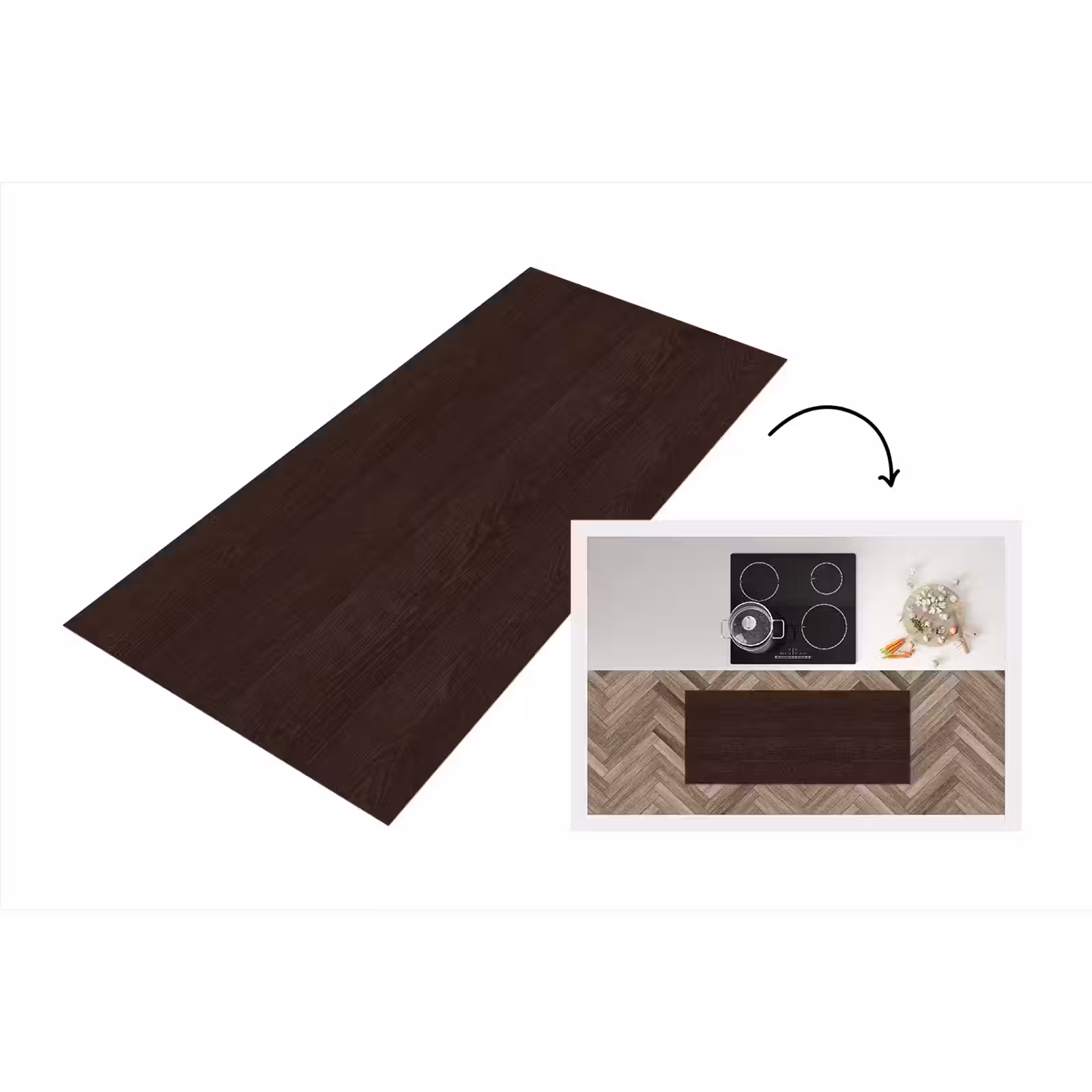 Keukenloper - Patroon - Hardhout - Plank — 1