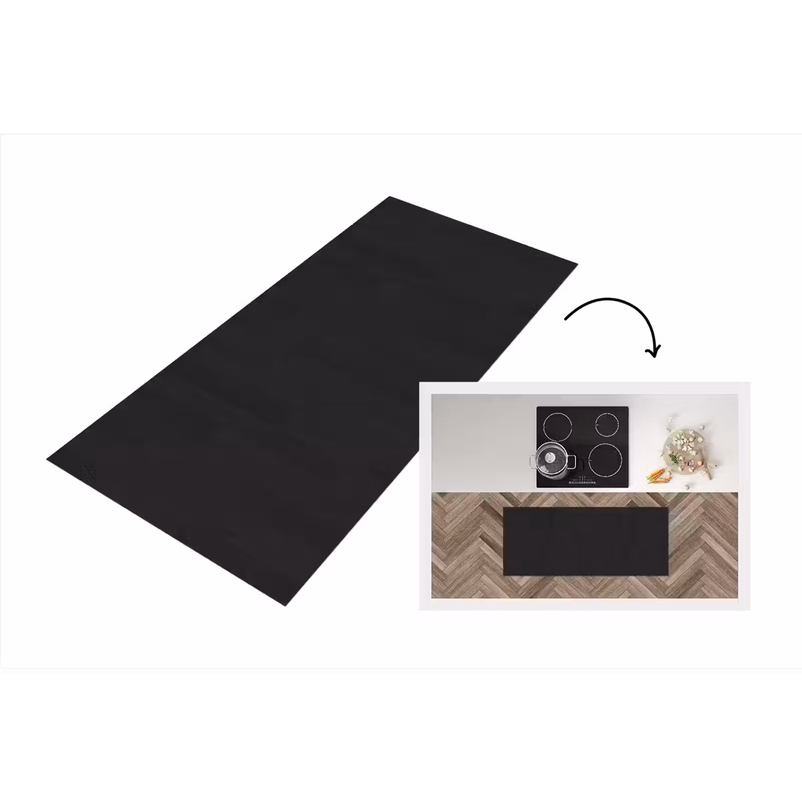Keukenloper - Plank - Zwart - Patronen — 1