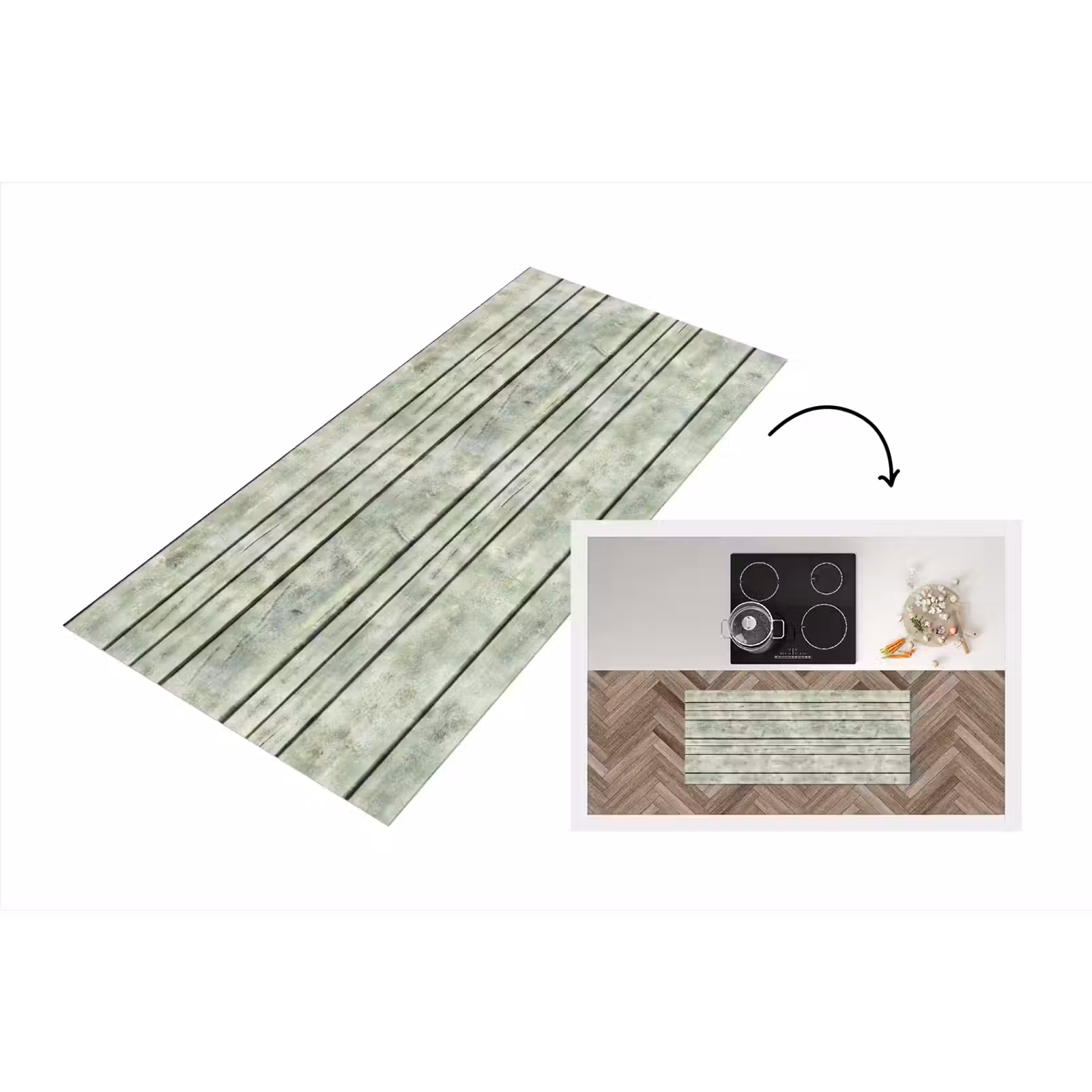 Keukenloper - Vintage - Hout - Patronen - Plank — 1