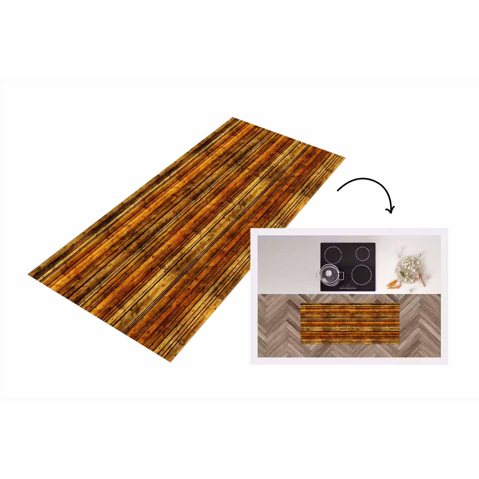 Keukenloper - Vintage - Hout - Patronen - Planken — 1