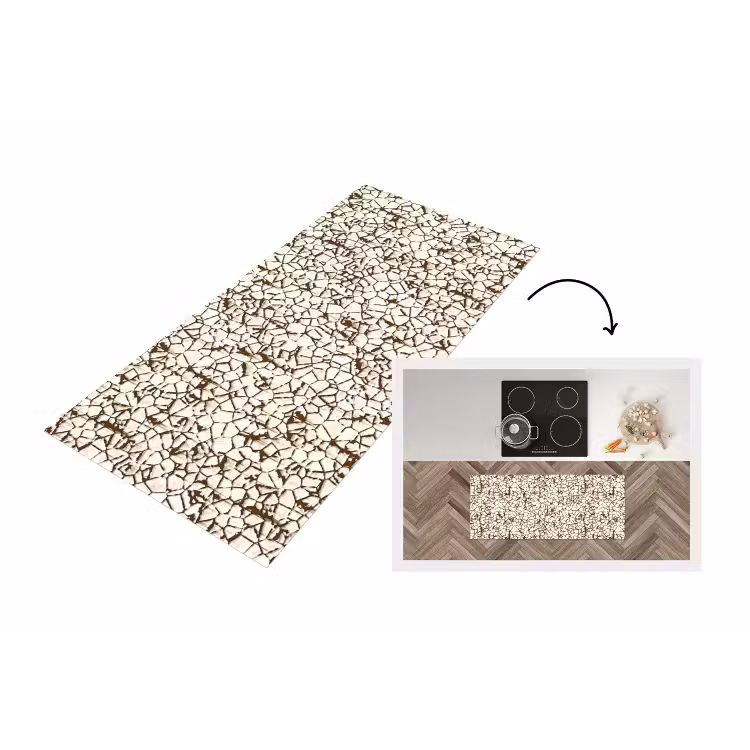 Keukenloper - Beige - Patroon - Roest - Verf — 1